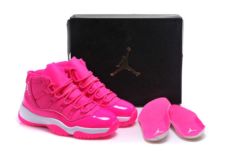 Women's Air Jordan 11 GS Pink Everything Pink White Shoes